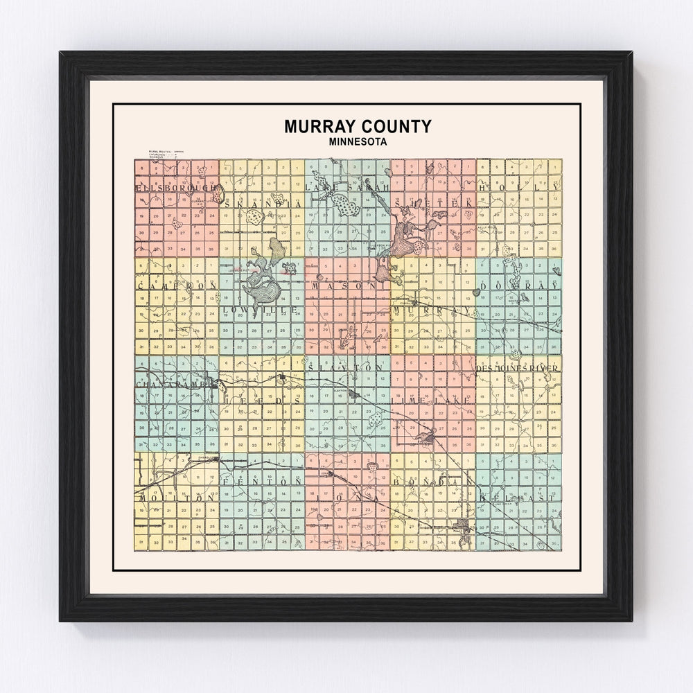 Murray County Vintage Map 1907