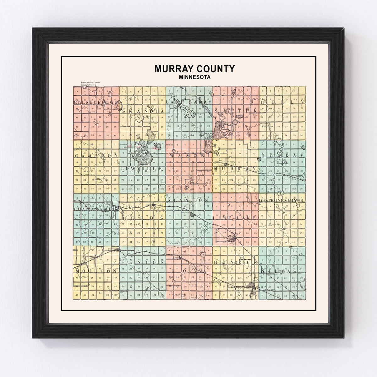 Murray County Vintage Map 1907