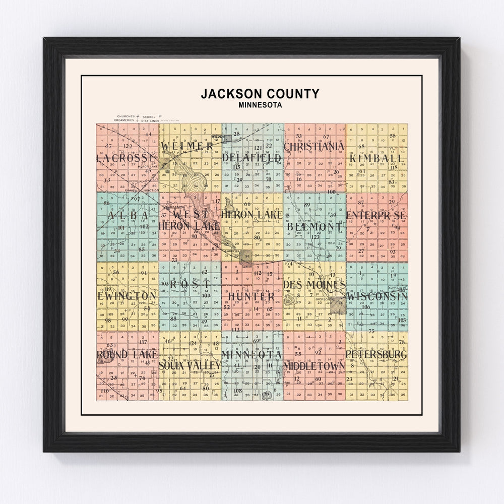 Jackson County Vintage Map 1907