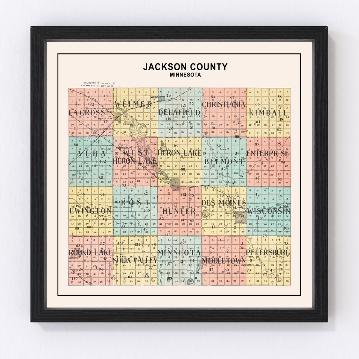 Jackson County Vintage Map 1907