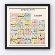 Cottonwood County Vintage Map 1907