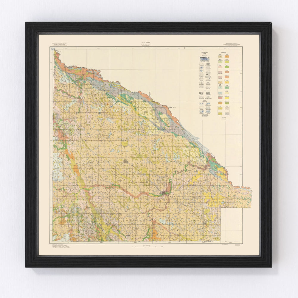 Lac Qui Parle County Vintage Map 1924
