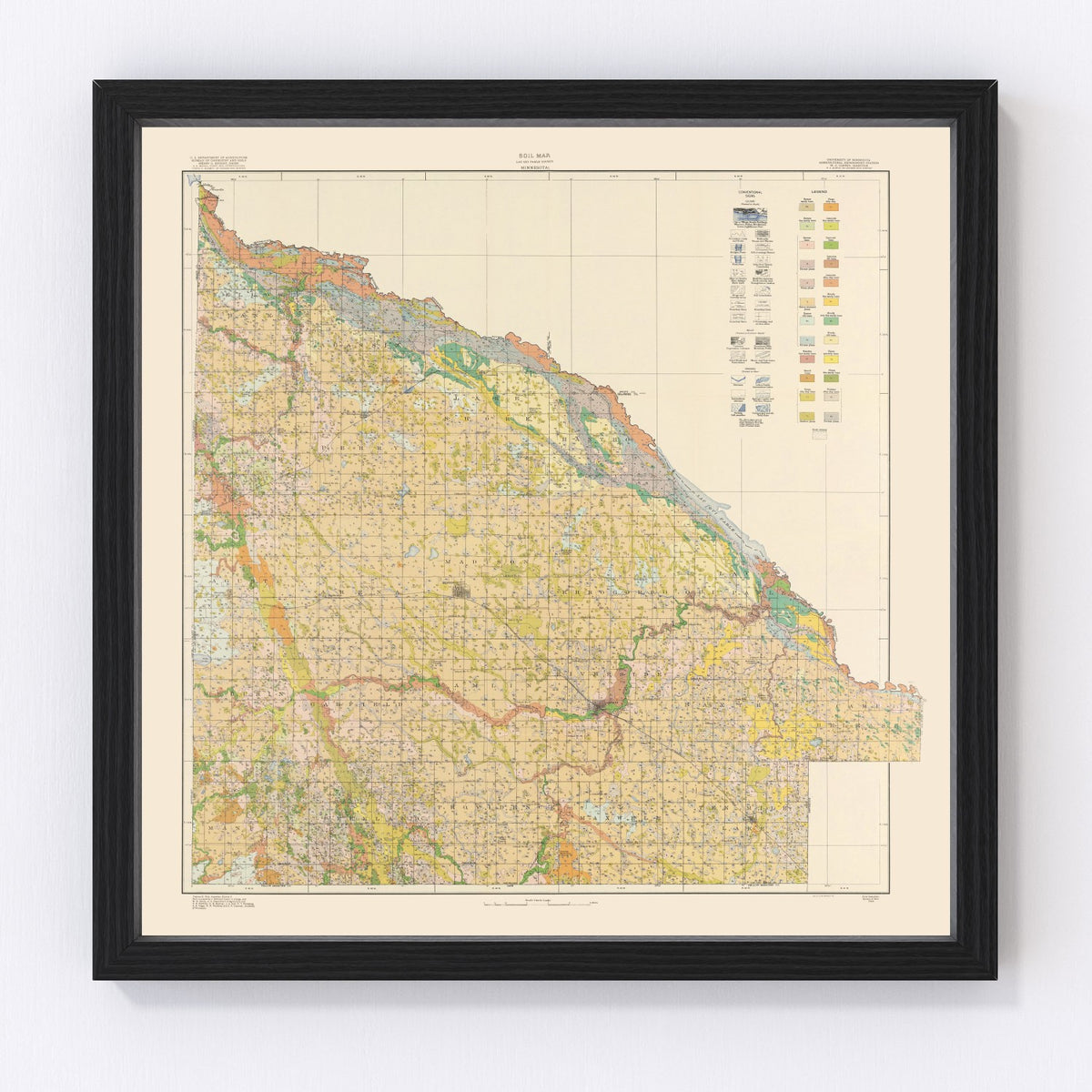 Lac Qui Parle County Vintage Map 1924