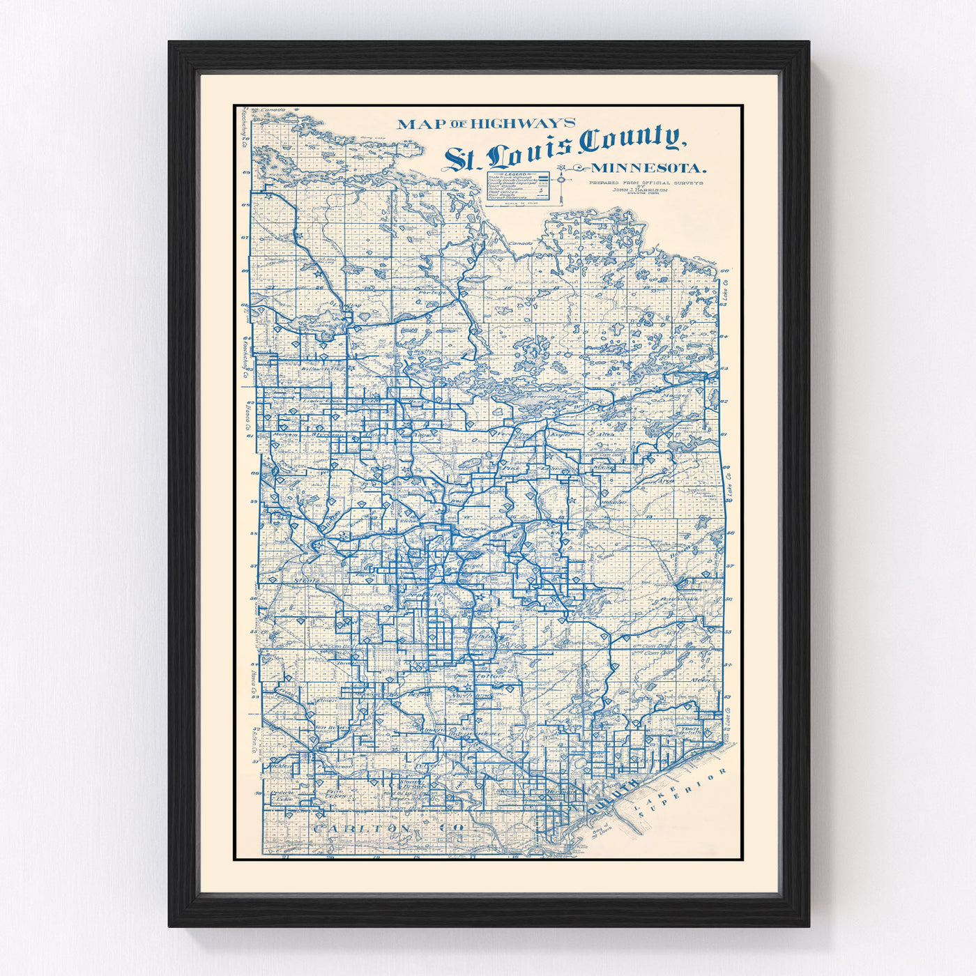 St. Louis County Vintage Map 1920