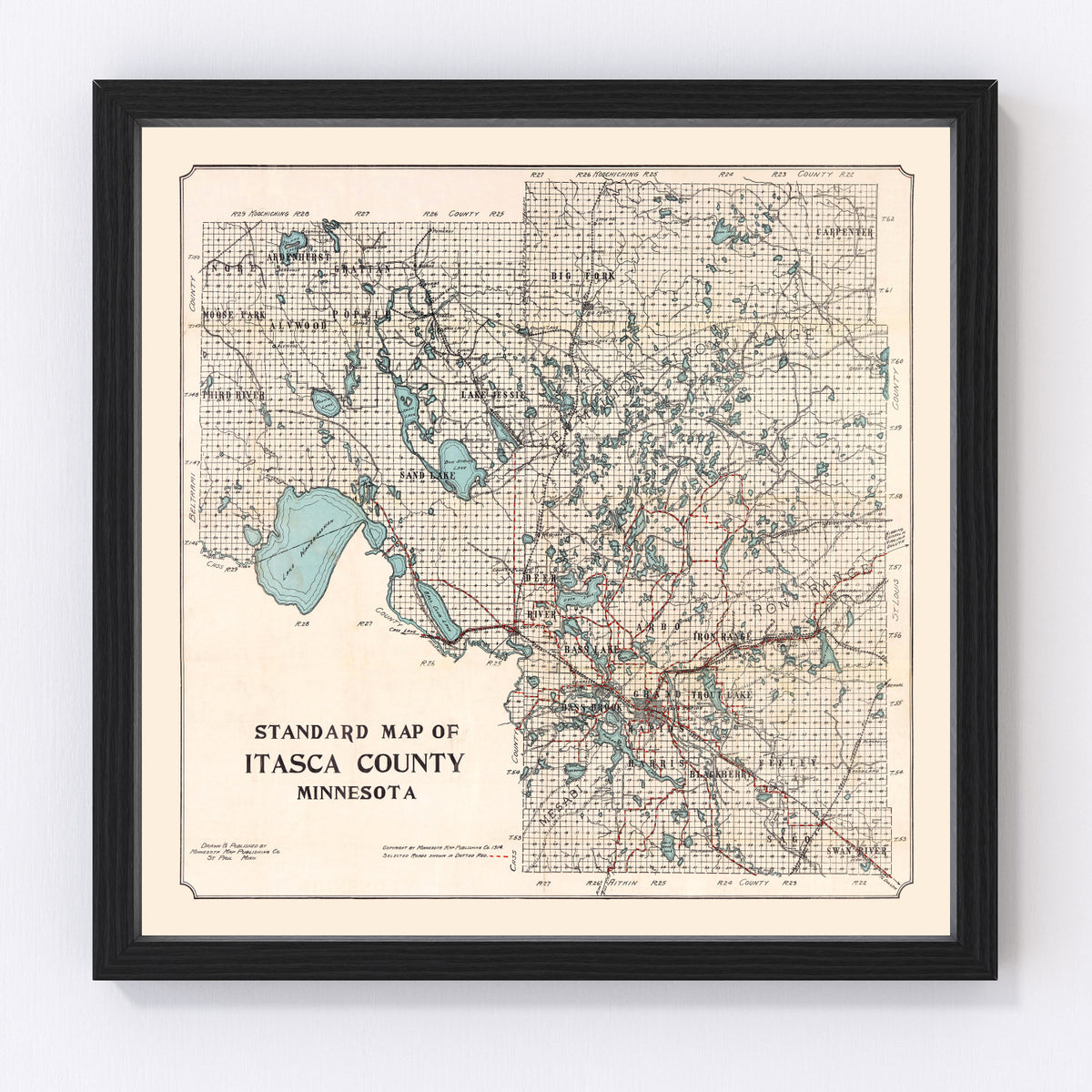 Itasca County Vintage Map 1914