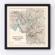Itasca County Vintage Map 1914