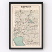 Aitkin County Vintage Map 1914