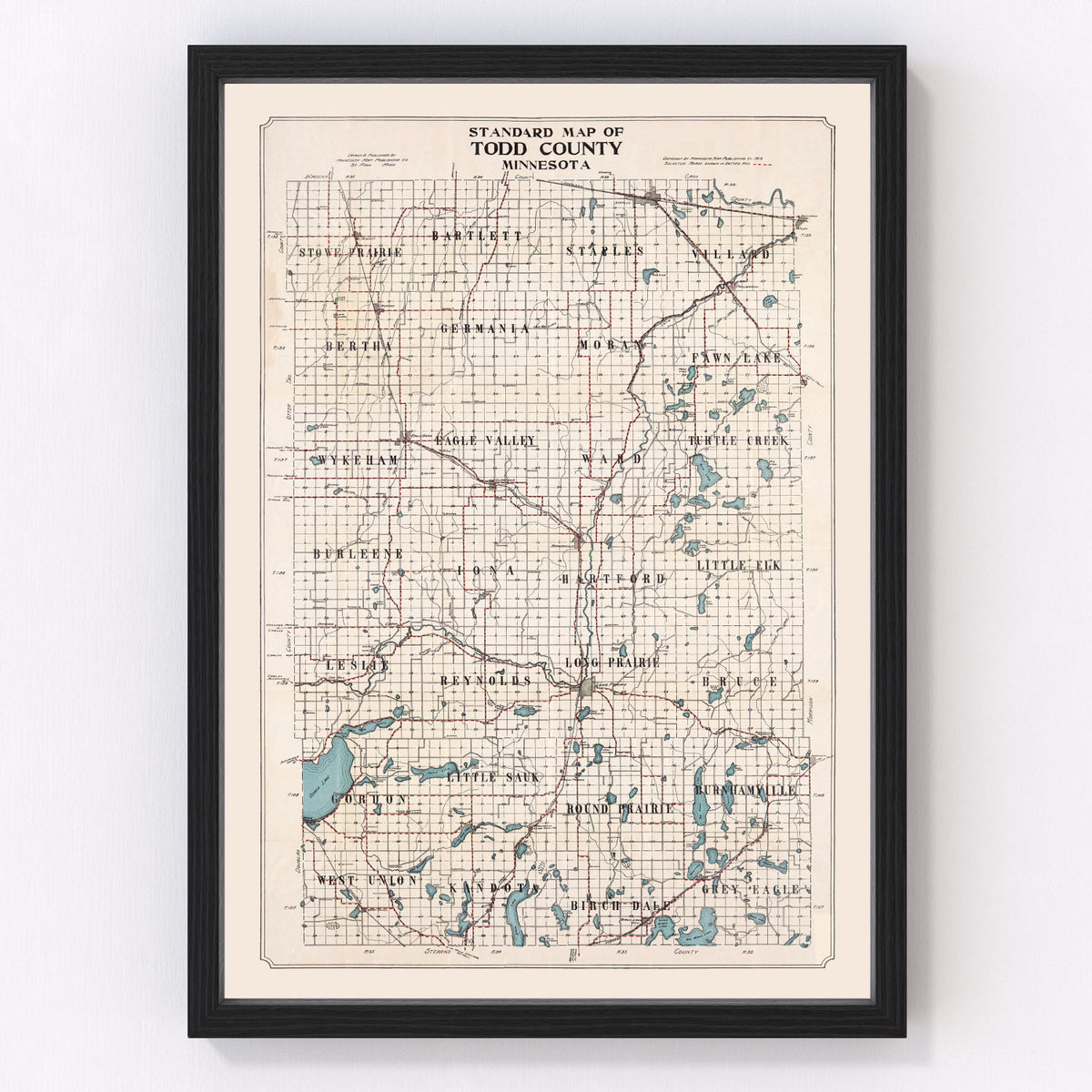 Todd County Vintage Map 1913