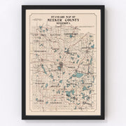 Meeker County Vintage Map 1913