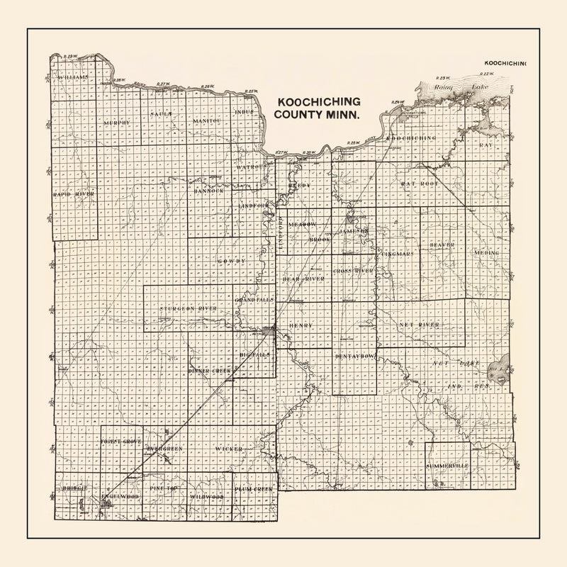 Size comparison using Vintage Map of Koochiching County, Minnesota 1919