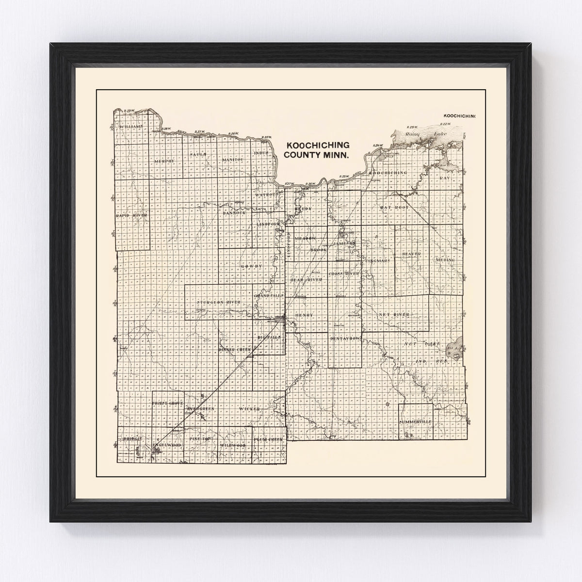Koochiching County Vintage Map 1919