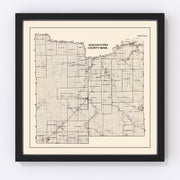 Koochiching County Vintage Map 1919
