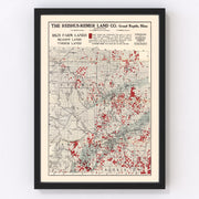 Itasca County Vintage Map 1908