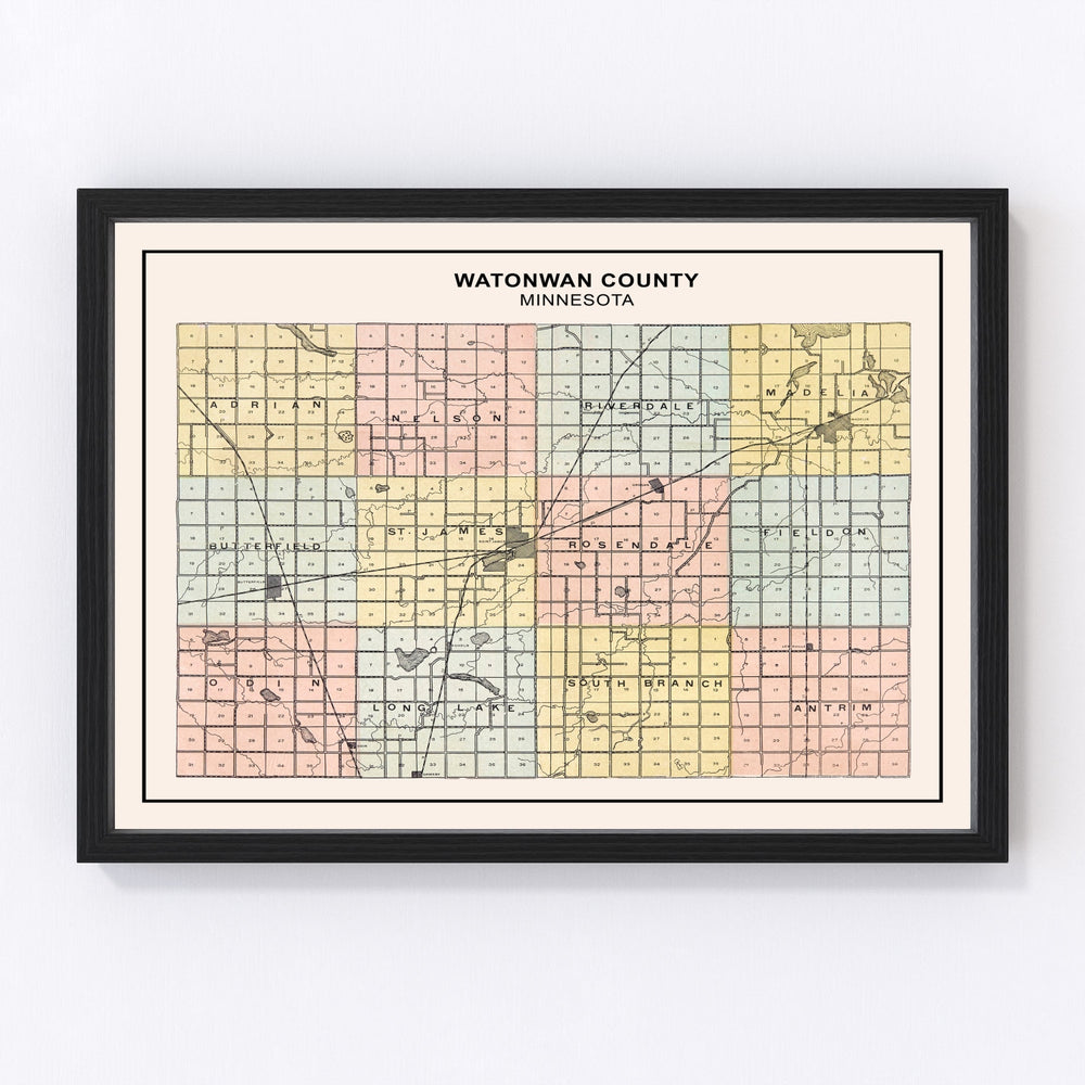 Watonwan County Vintage Map 1907