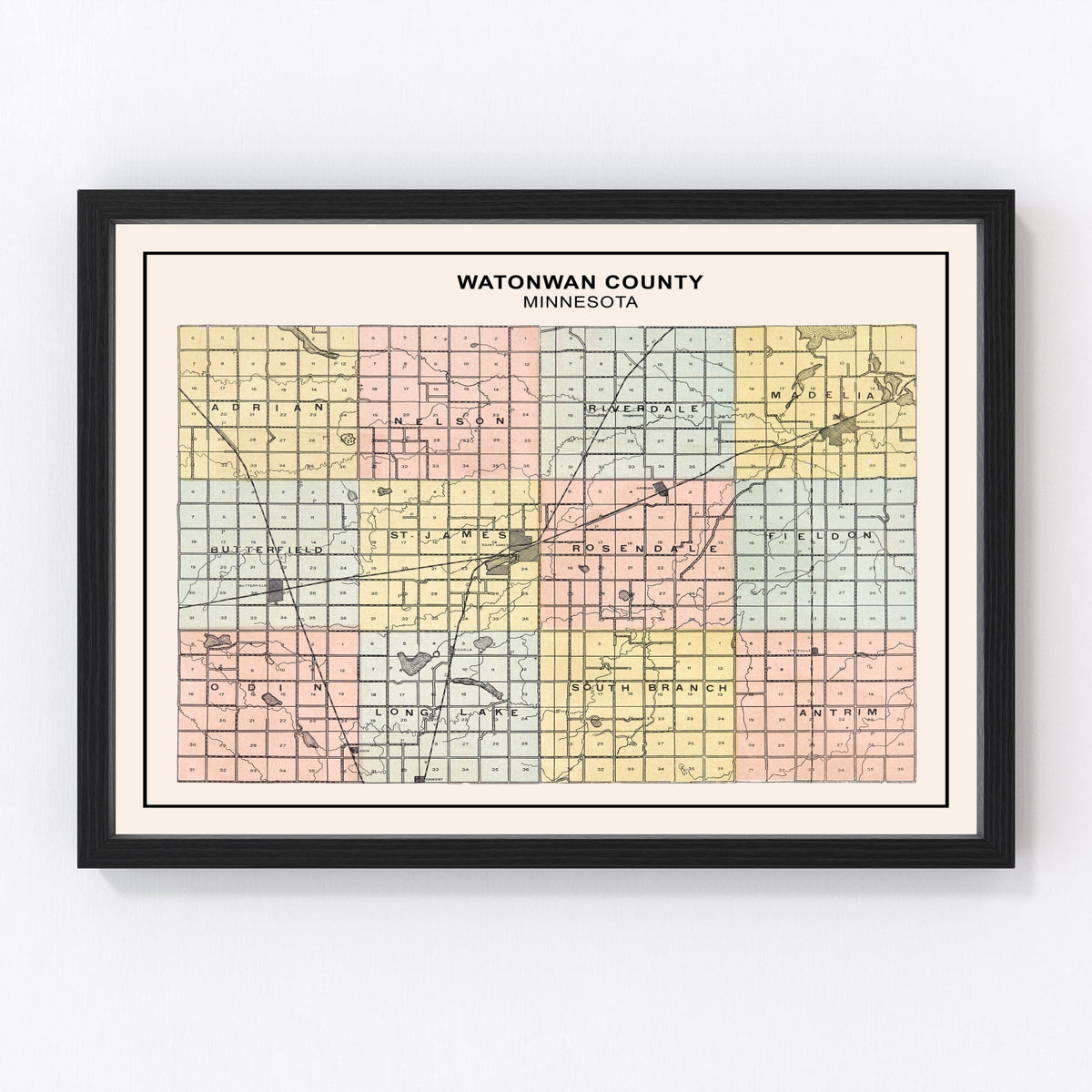 Watonwan County Vintage Map 1907