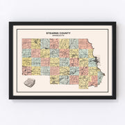 Stearns County Vintage Map 1907