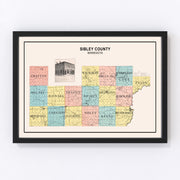 Sibley County Vintage Map 1907
