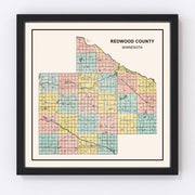 Redwood County Vintage Map 1907