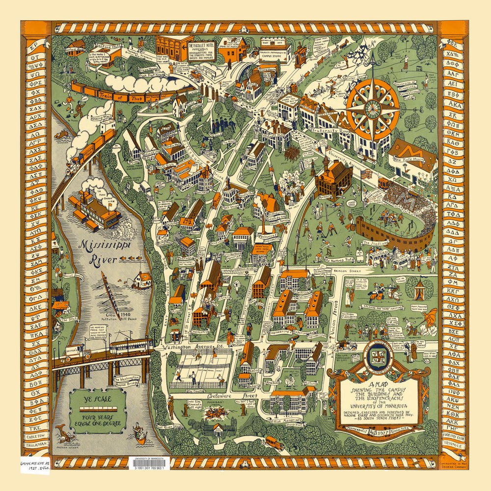University of Minnesota Campus Map 1927 print style example