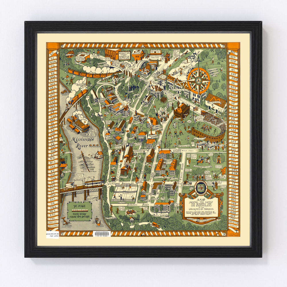 University of Minnesota Vintage Map 1927