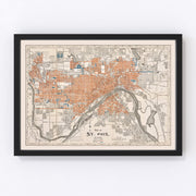 St. Paul Vintage Map 1915