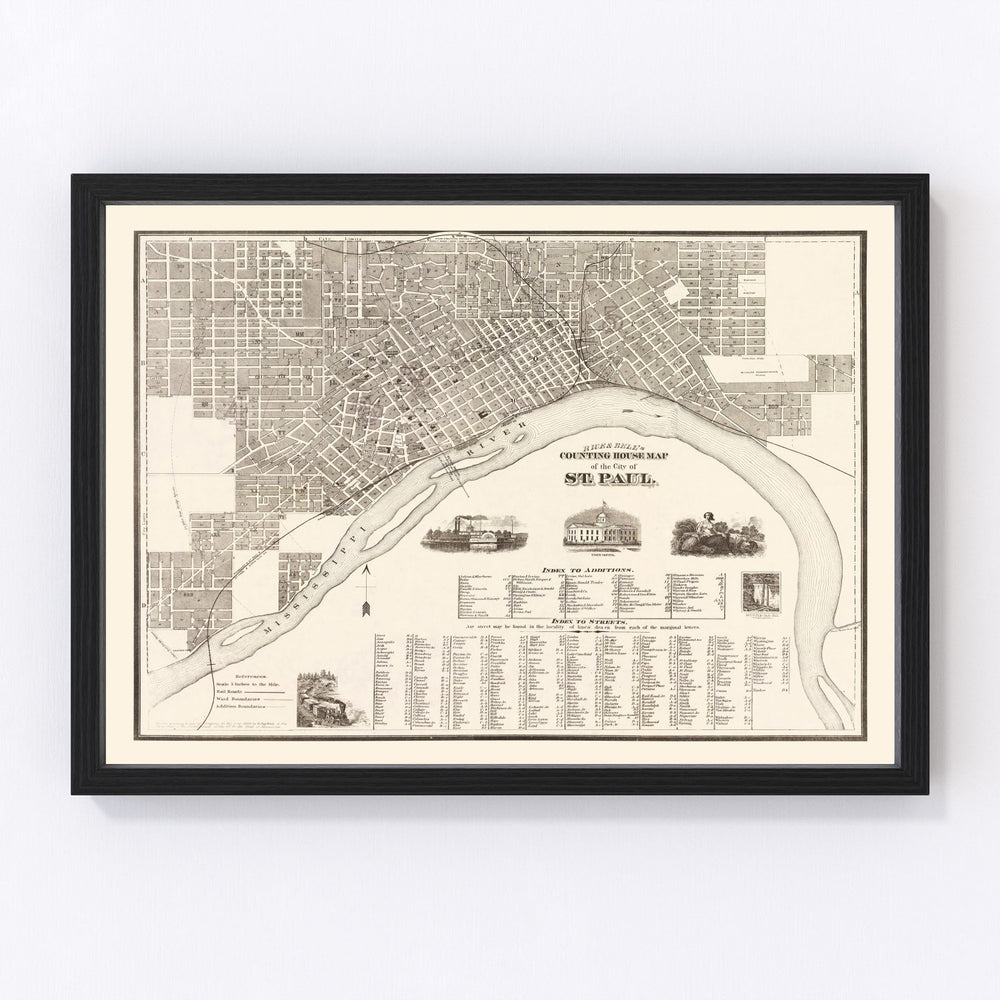 St. Paul Vintage Map 1869
