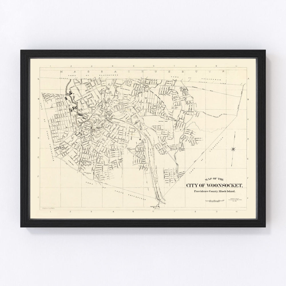 Woonsocket Vintage Map 1929