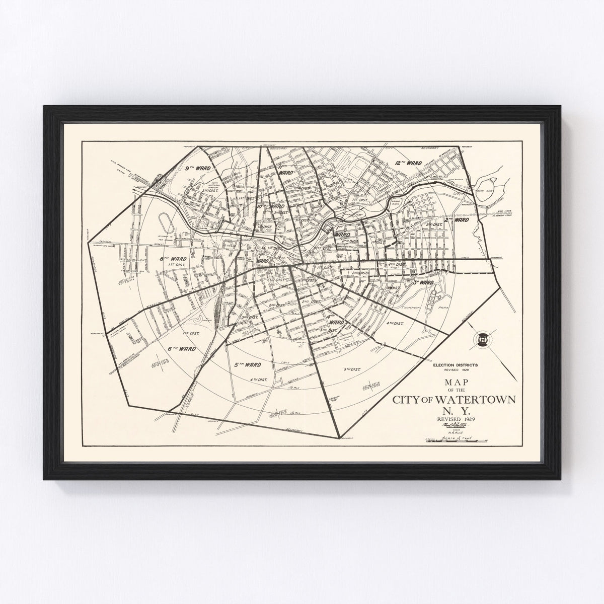 Watertown Vintage Map 1929
