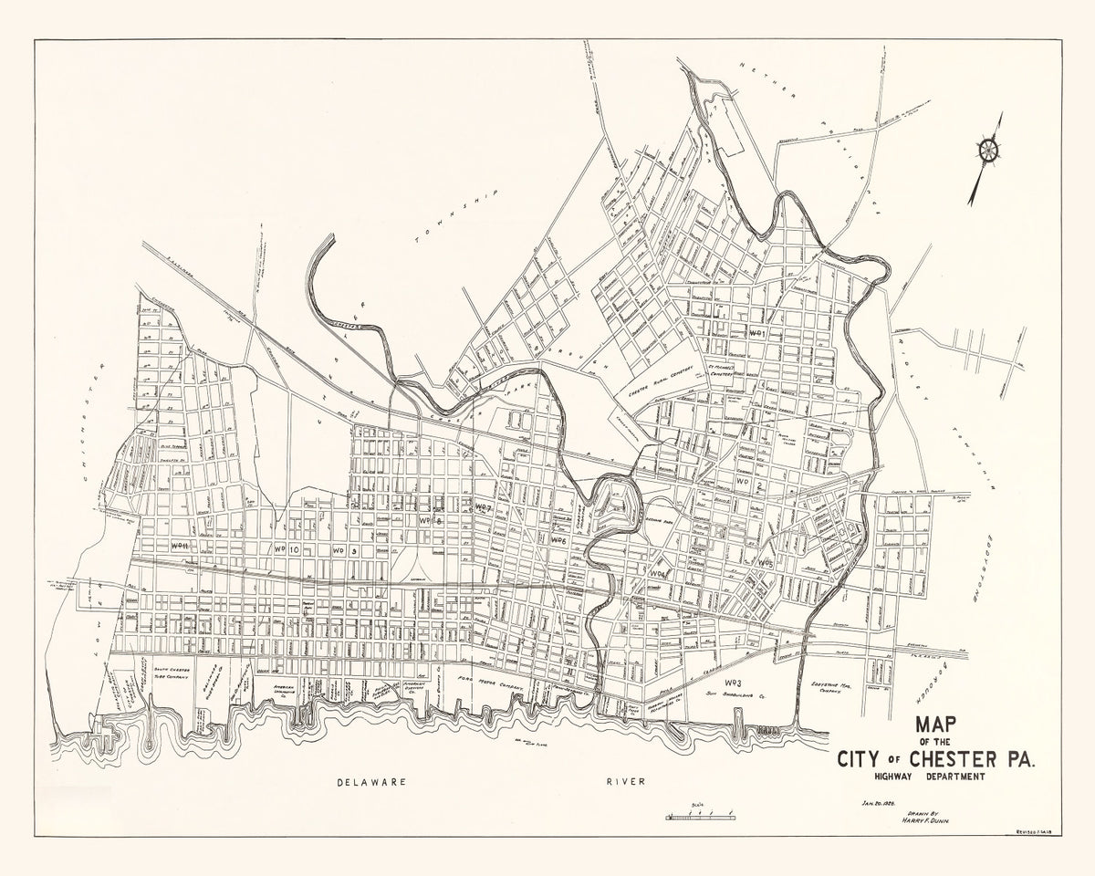 Preview of Vintage Map of Chester, Pennsylvania 1929
