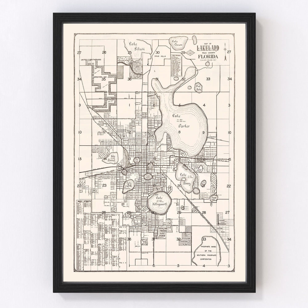 Lakeland Vintage Map 1929