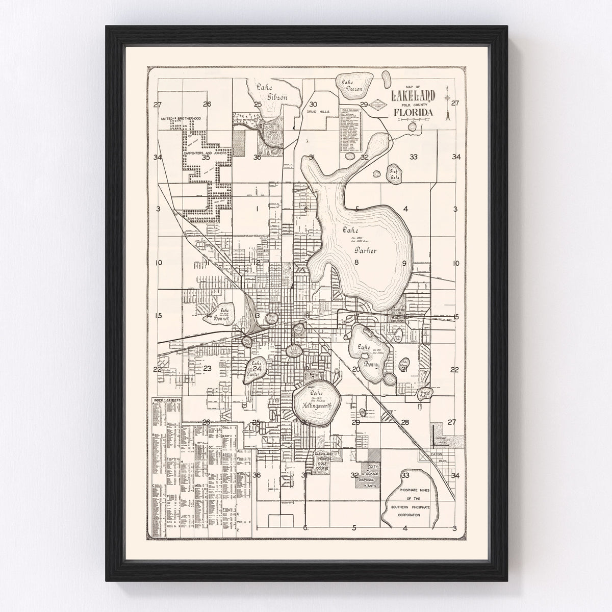 Lakeland Vintage Map 1929