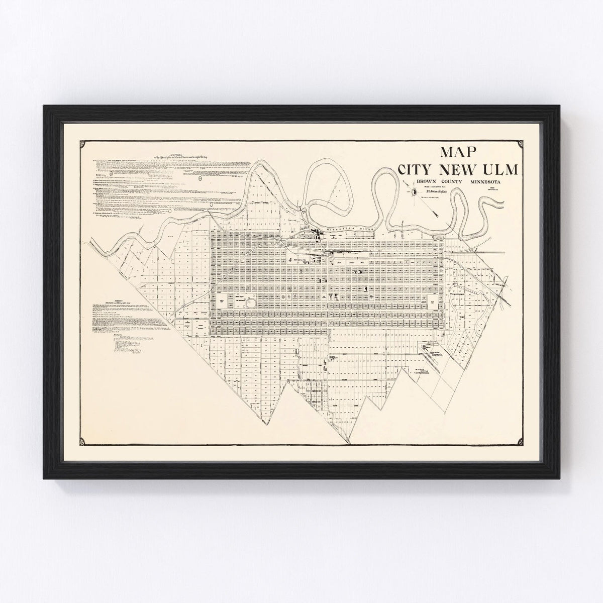 New Ulm Vintage Map 1929