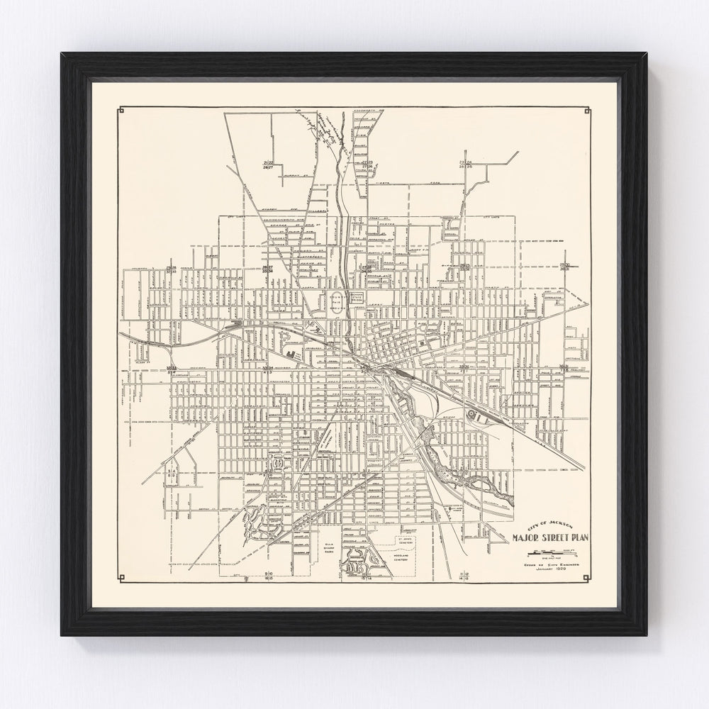 Jackson Vintage Map 1929