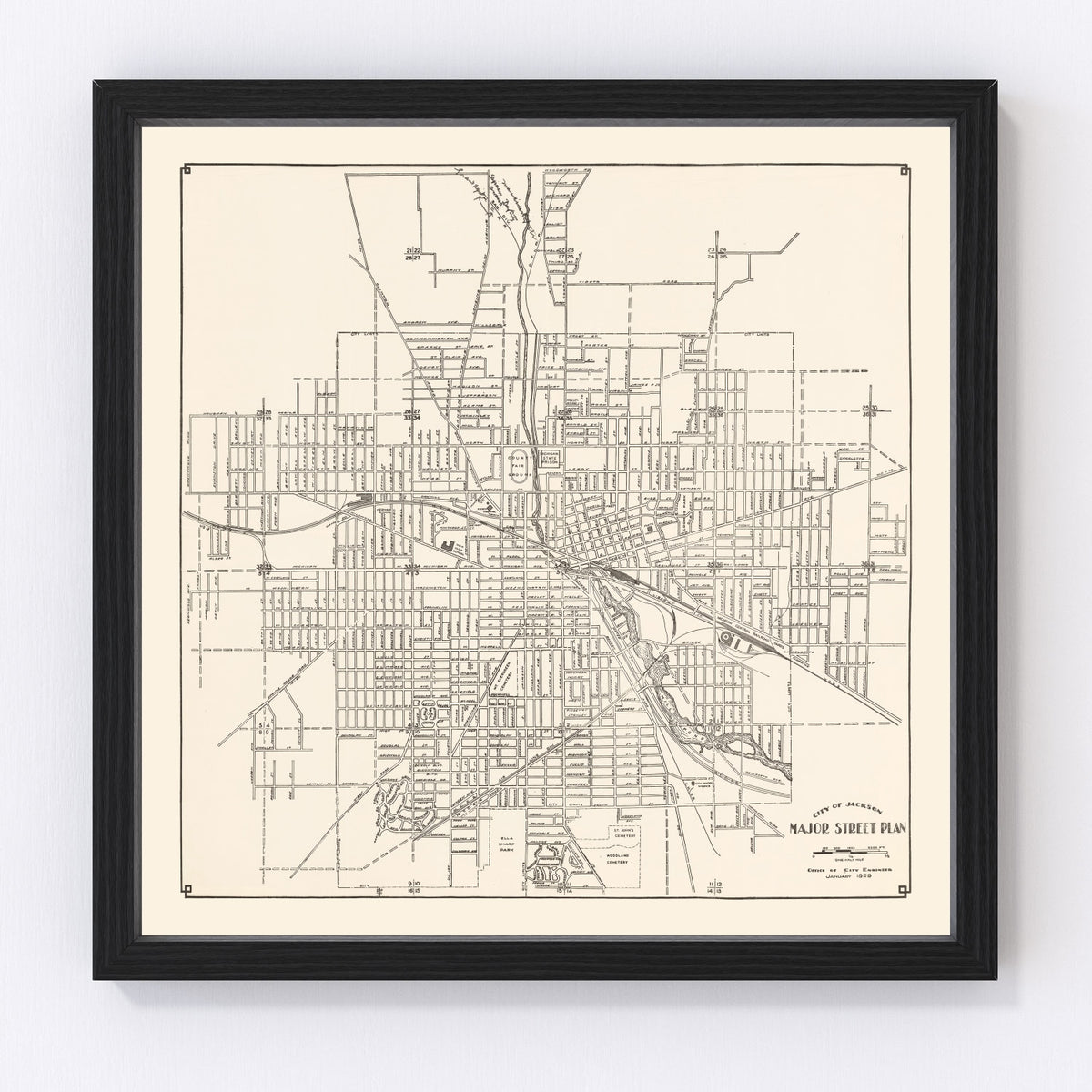 Jackson Vintage Map 1929