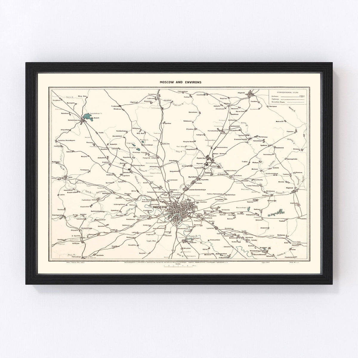 Moscow Vintage Map 1928