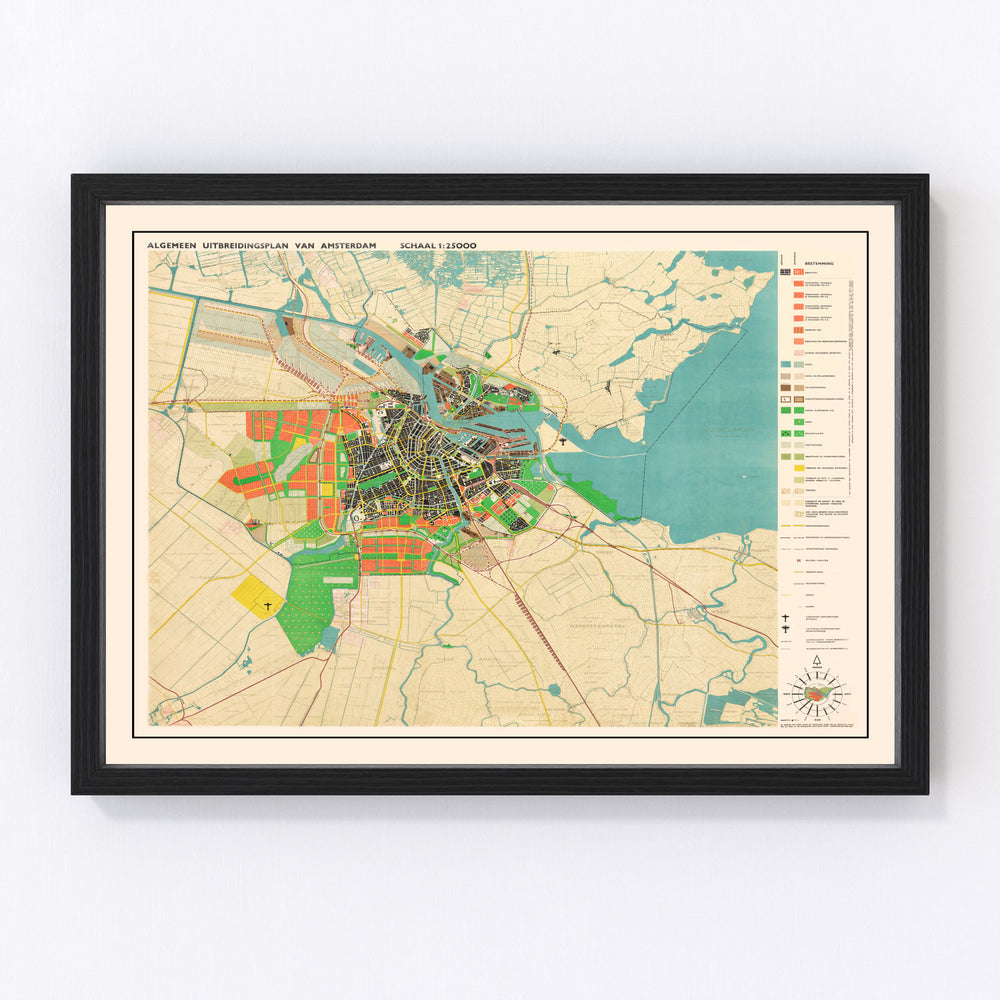 Amsterdam Vintage Map 1927