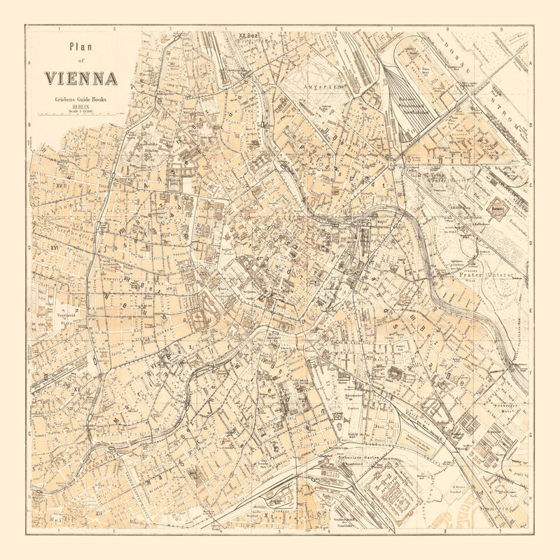 Size comparison using Vintage Map of Vienna, Austria 1923