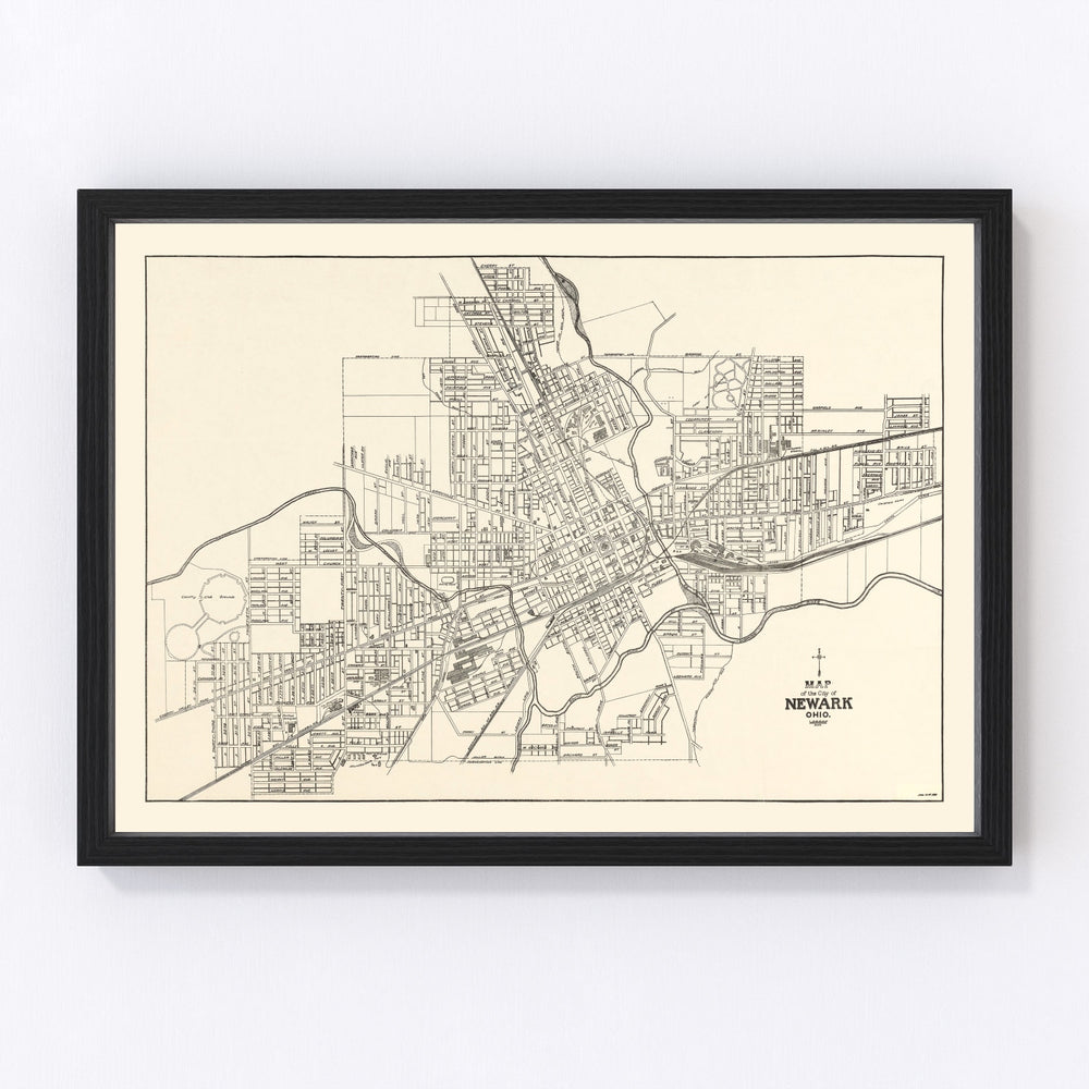 Newark Vintage Map 1921