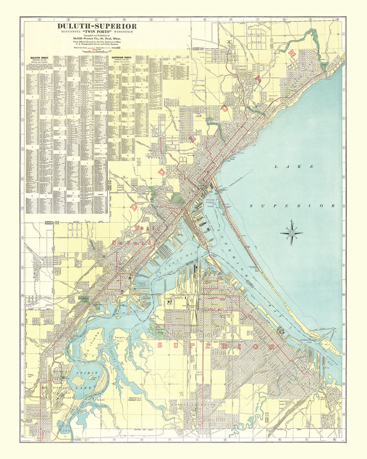 Preview of Vintage Map of Duluth, Minnesota 1921