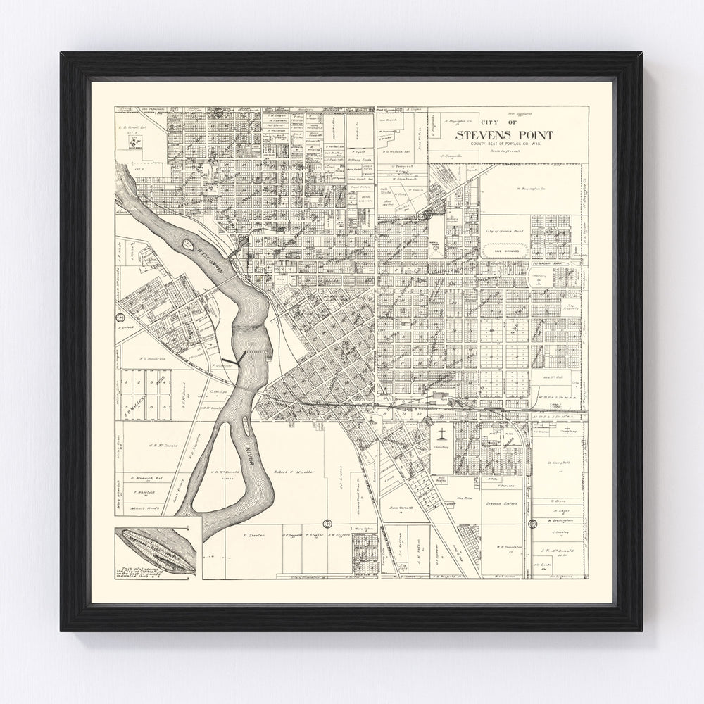 Stevens Point Vintage Map 1919