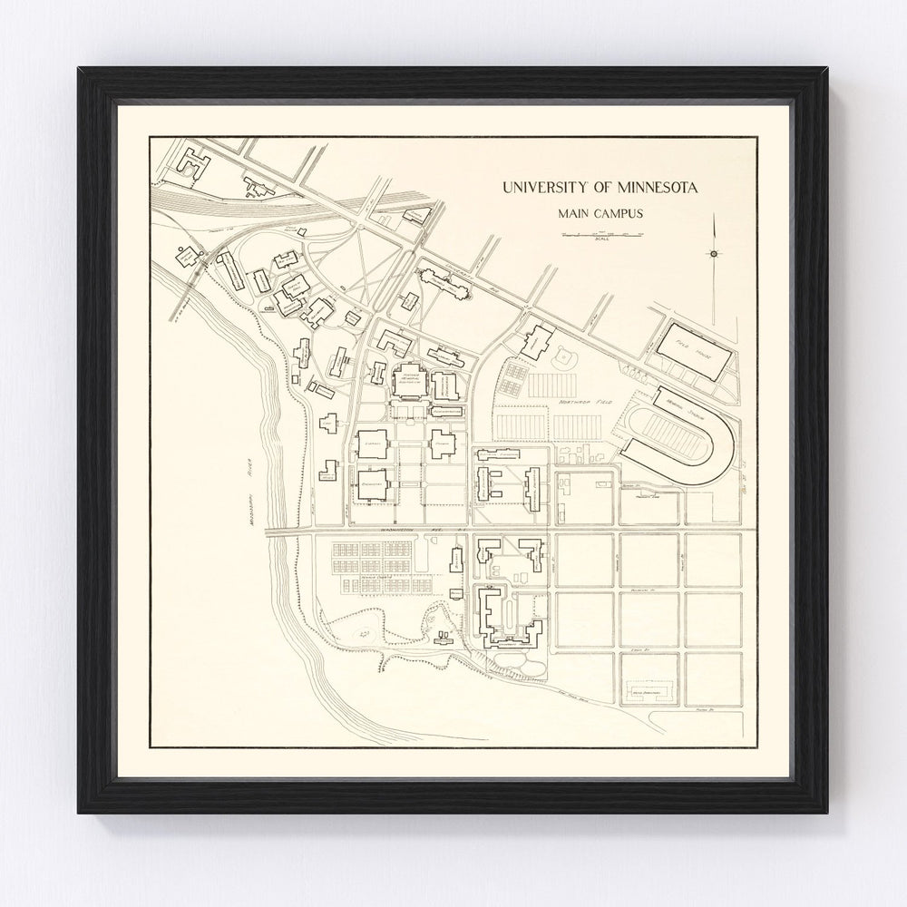 University of Minnesota Vintage Map 1930