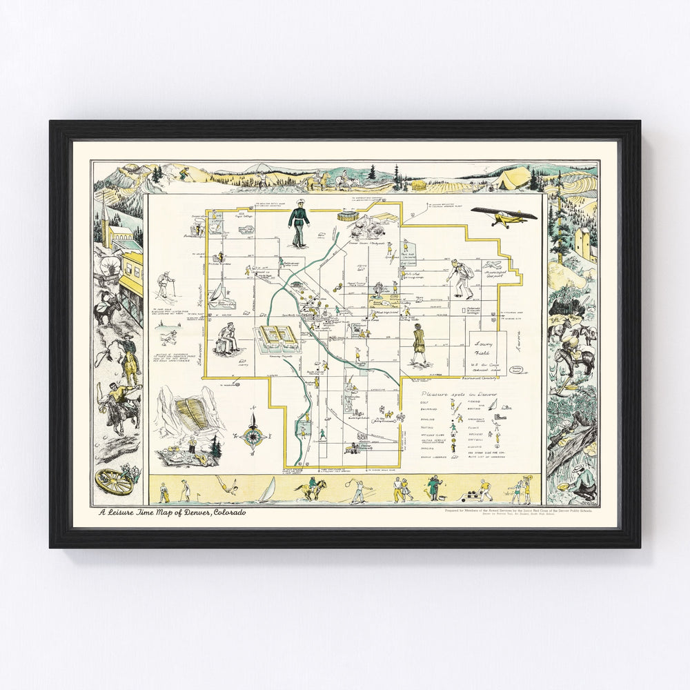 Denver Vintage Map 1945