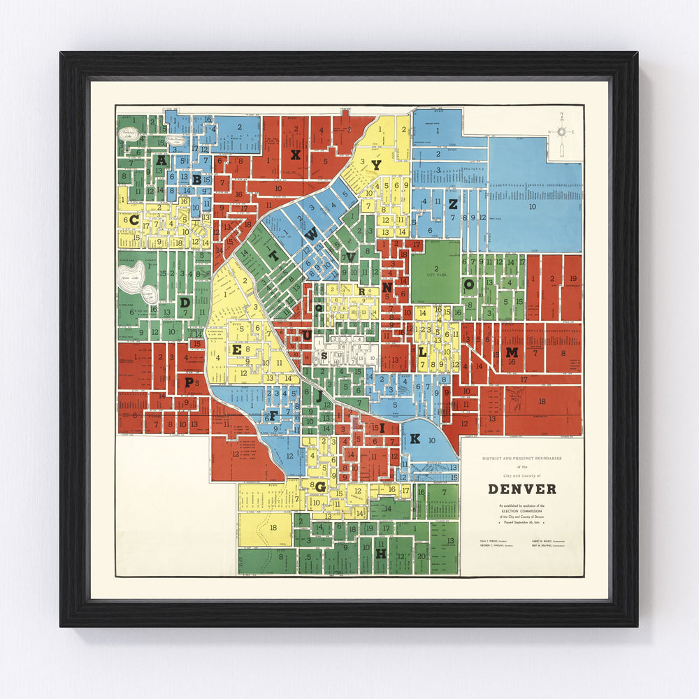 Denver Vintage Map 1941