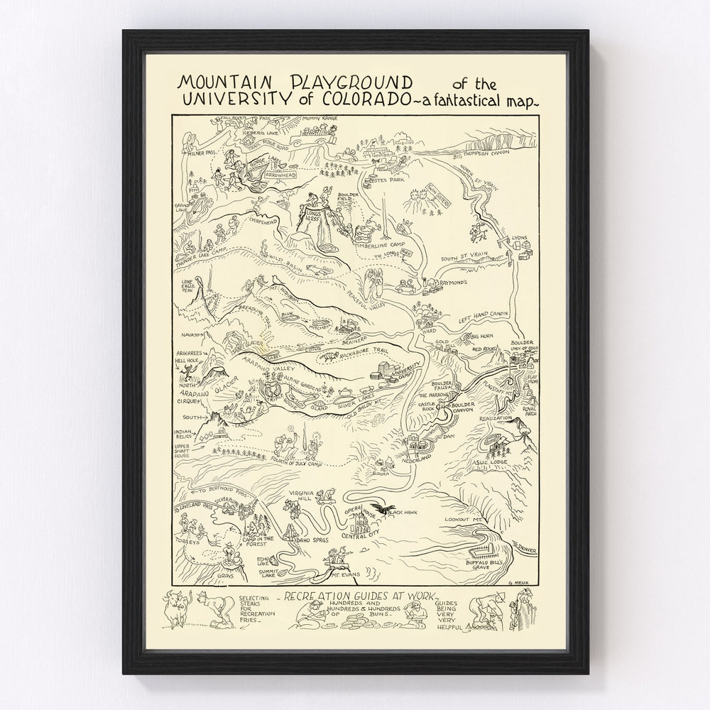 University of Colorado Vintage Map 1940