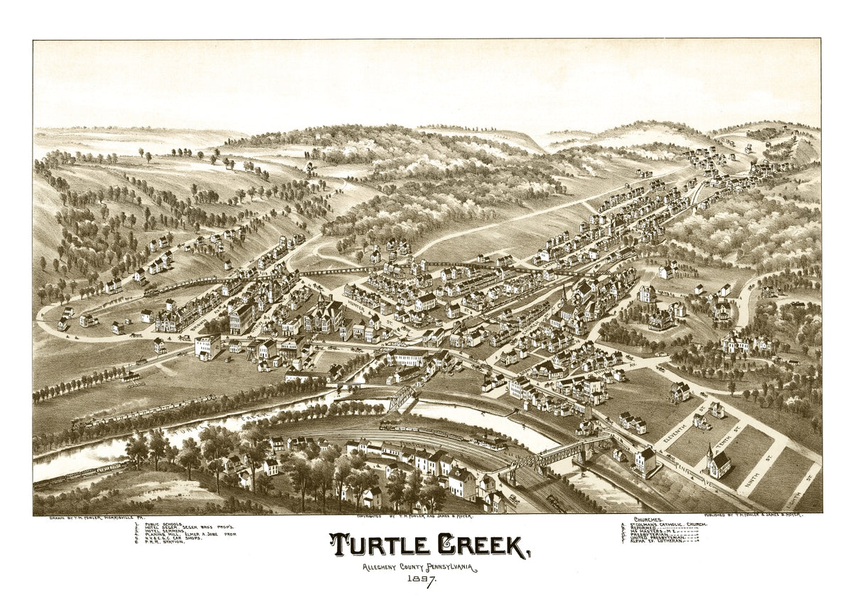Preview of Vintage Map of Turtle Creek, Pennsylvania 1897