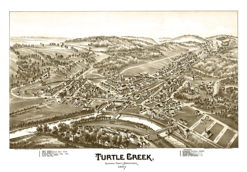 Size comparison using Vintage Map of Turtle Creek, Pennsylvania 1897
