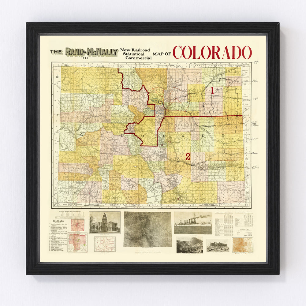 Colorado Vintage Map 1910