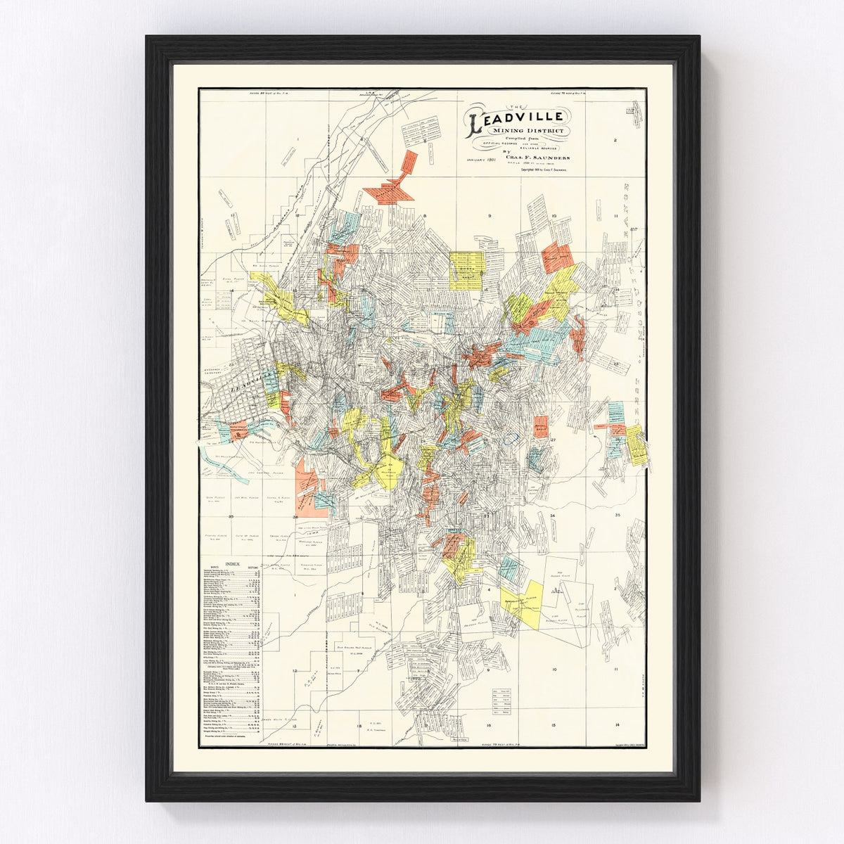 Leadville Mining District Vintage Map 1901