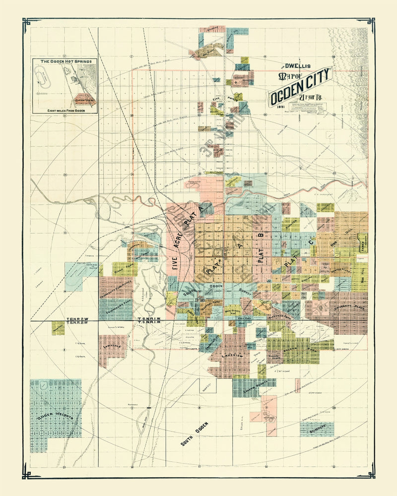 Size comparison using Vintage Map of Ogden, Utah 1891