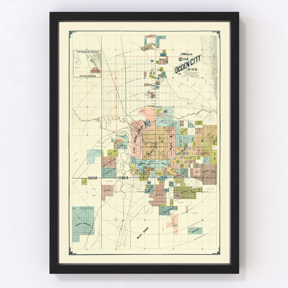 Ogden Vintage Map 1891